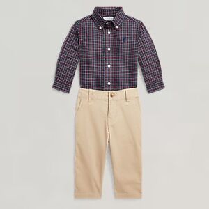 Polo Ralph Lauren baby boy Poplin Shirt & Flex Abrasion Pant Set 12M